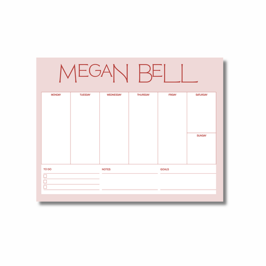 weekly planner notepad (red)