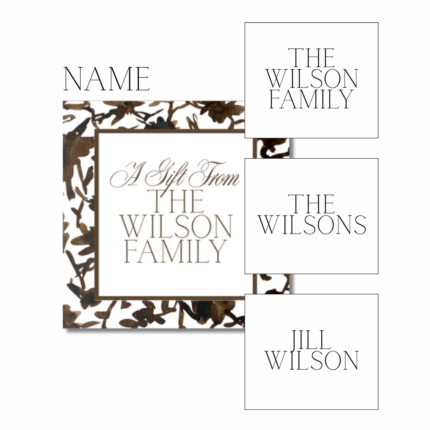 margot gift tags (brown)
