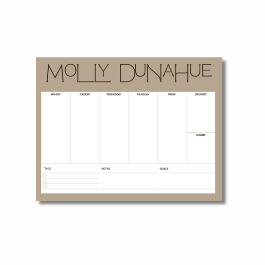 weekly planner notepad (brown)
