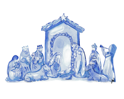 acrylic nativity scene