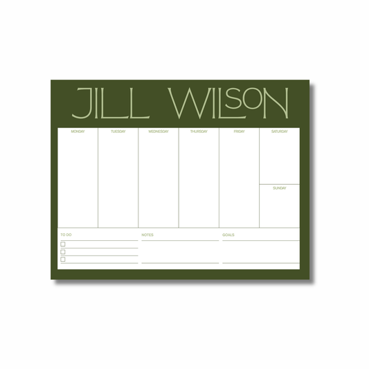 weekly planner notepad (green)