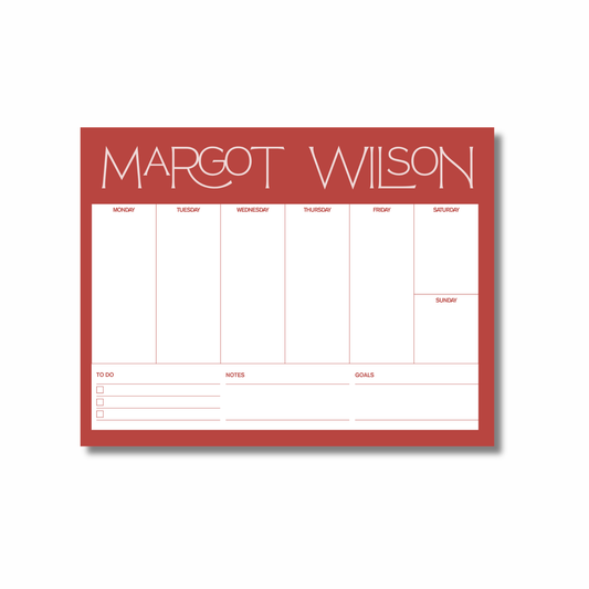 weekly planner notepad (red)
