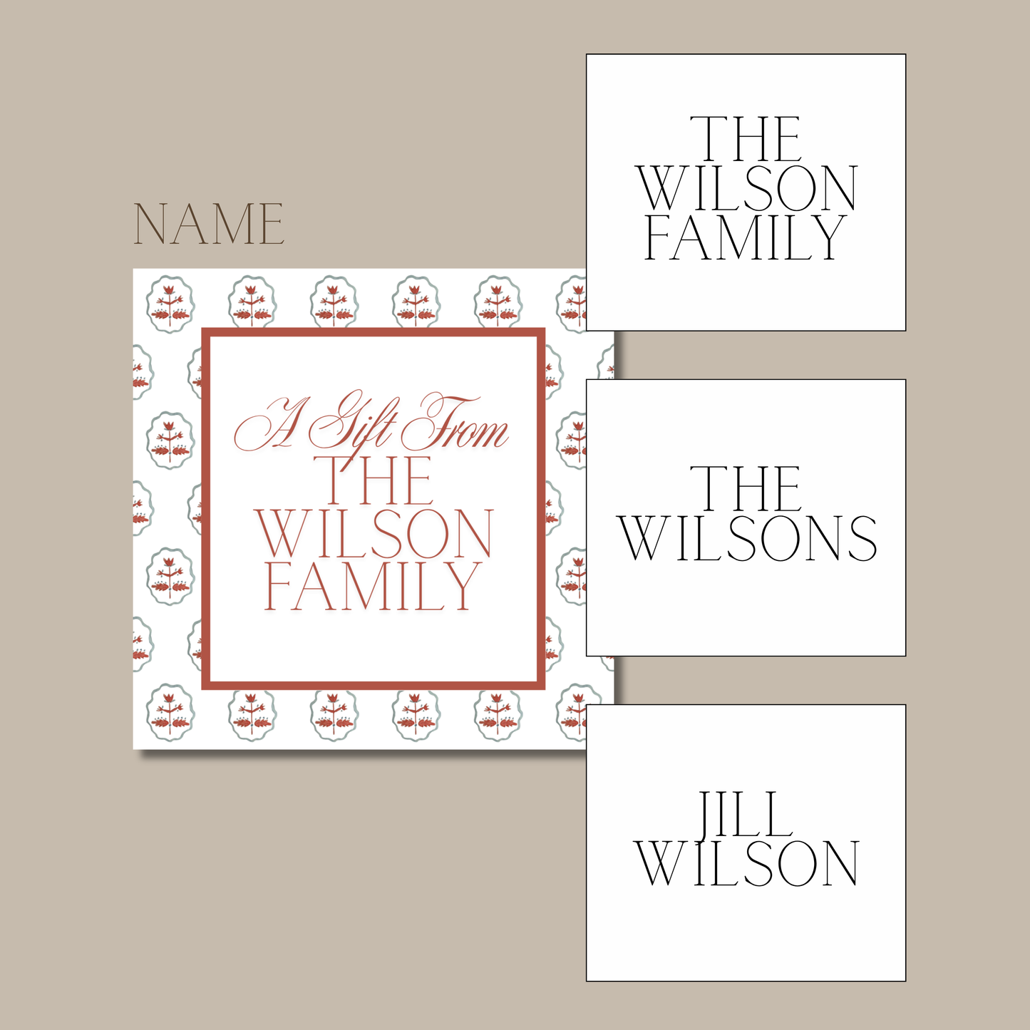 medallion gift tags