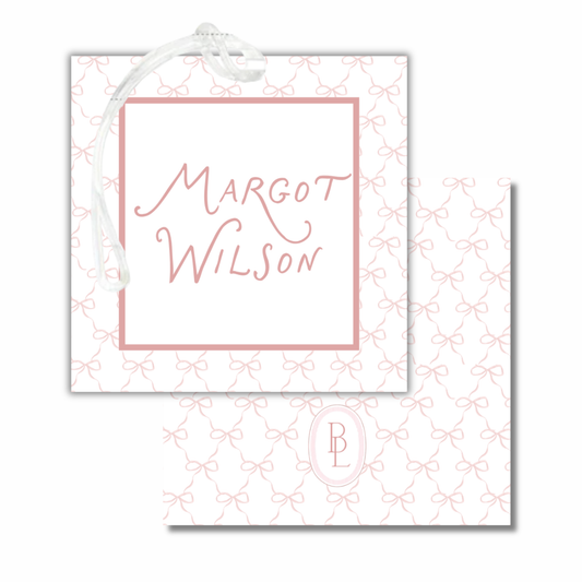 bow bag tag (pink)