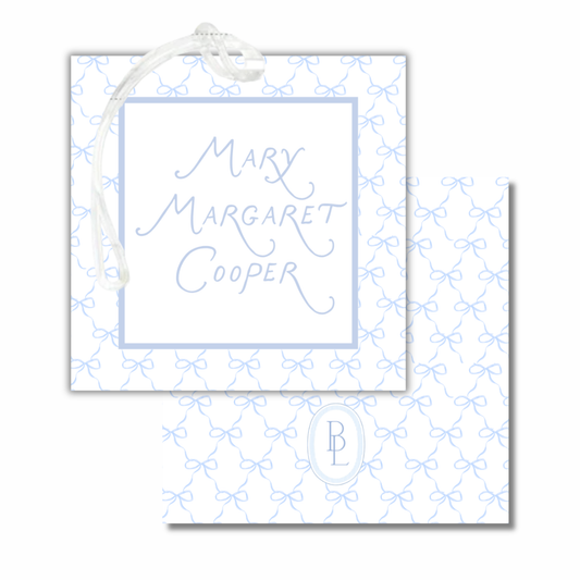 bow bag tag (blue)